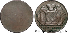 MONACO - HONORE V
Type : Module 20 Francs, uniface du revers (cuivre) 
Date : 1838 
Mint name / Town : Monaco 
Metal : copper 
Diameter : 20,5  mm
Ori...