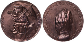 Austria, Franz Joseph I, Satirical medal of Vittorio Emmanuele III for the loss of the city of Trieste, n.d. (1914-16) Opus: E. Bachmann. Ø 50 mm. Zin...