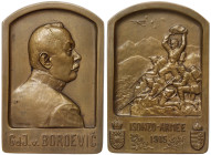 Austria, Battle of the Isonzo WWI, Medal on the 60th birthday of Field Marshal Svetozar BOROEVIC of Bonja 1915 Opus: G. Herrmann. 70,5x47 mm. Ae. 144,...