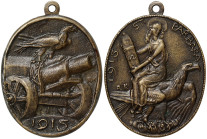 Austria, Franz Joseph I, Medal with St Barbara, patron saint of artillery WWI, 1915 Opus: R. K. 44x32 mm. Ae. 14,15 g, XF