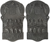 Austria, Franz Joseph I, War commemorative plaque of the Central Powers Austria-Hungary, Germany, Bulgaria, Turkey WWI, 1914-17 66x38 mm. Zinc. 18,95 ...