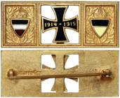 Austria, Franz Joseph I, Kappenabzeichen German & Austrian Central Powers Armies Unity WWI, 1914-15 37x15 mm. Ae. 6,75 g, A.UNC