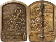 Austria, Franz Joseph I, Kappenabzeichen Battle of the Isonzo WWI, 1915 43,5x29 mm. Brass. 8,06 g, XF