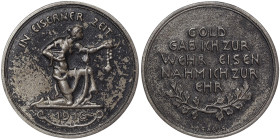 Germany, Donation medal 'Gold I gave for iron' WWI, 1916 Given to those who donated their gold to the authorities. Opus: Kurt Hermann Hosaeus. Ø 40,5 ...