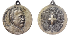 Italy, Kingdom, Medal in memory of Salvatore Barzilai, Minister for Lands Liberated from the Enemy, 1915 Opus: Picchiani. Ø 26,5 mm. White metal. 7,40...