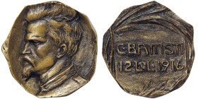 Italy, Kingdom, Medal in memory of Cesare Battisti 1916 Ø 50 mm. Ae. 44,25 g, A.UNC