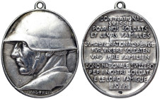 Switzerland, Medal national swiss gift for our soldiers and their families, 1918 Opus: Hans Frei. 37x30 mm. Ag.800 12,85 g Hofer 278, XF-