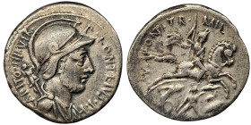 Roman Coins, P. Fonteius, Capito and T. Didius, Denar, n.d., Rome, Ag. 3,69 g Rare Cr. 429/1, VF+