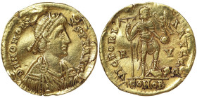 Roman Coins, Honorius, Solidus, n.d., Ravenna, Au. 4,31 g, Mounted, RIC 1287, VF
