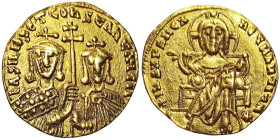 Roman Coins, Basil I and Constantine, Solidus, n.d., Constantinople, Au. 4,38 g Rare Sear 1704, A.XF