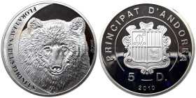 Andorra, 5 Diners, 2010 Ag.999 15,60 g KM 315, PROOF