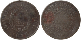 Argentina, 1 Real, 1840, Buenos Aires, Cu. 3,80 Rare KM 7, F
