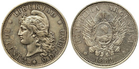 Argentina, 50 Centavos, 1882 Ag.900 12,50 g KM 28, XF