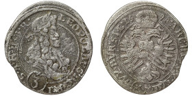 Austria, Leopold I, 3 Kreuzer, 1698, Breslau, MMW. Ag. 1,55 g Rare, Shaved, Ejzenhart-Miller 1044, VF