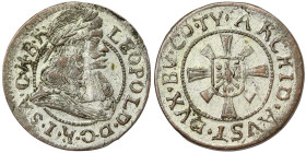 Austria, Leopold I, 1 Kreuzer, n.d., Hall, Ag. 0,89 g Herinek 1719, A.XF