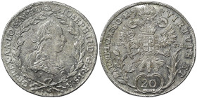 Austria, Joseph II, 20 Kreuzer, 1780, Kremnitz, Ag. 6,35 g, Slight scratches on the field, Herinek 209, A.UNC