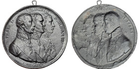 Austria, Francis I, Plaque The Napoleonic Wars & The Holy Alliance, 1814 Francis I, Alexander I and Friedrich Wilhelm III. Opus: L. Heuberger. Ø 64 mm...