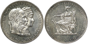 Austria, Franz Joseph I, 2 Gulden, 1879, Vienna, Highly reflective fields, good luster! 25th wedding anniversary. Ag.900 24,50 g Frühwald 1903, UNC