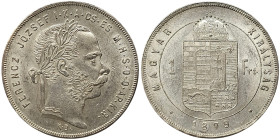 Austria, Franz Joseph I, 1 Forint, 1879, KB Kremnitz, Ag.900 12,35 g Frühwald 1783, A.UNC