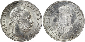 Austria, Franz Joseph I, 1 Forint, 1883, KB Kremnitz, Ag.900 12,35 g Frühwald 1787, A.UNC