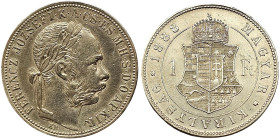 Austria, Franz Joseph I, 1 Forint, 1888, KB Kremnitz, Ag.900 12,35 g Frühwald 1792, XF+