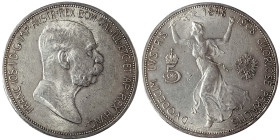 Austria, Franz Joseph I, 5 Corona, 1908, Vienna, Ag.900 24,00 g Frühwald 2185, A.UNC