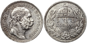 Austria, Franz Joseph I, 1 Korona, 1915, KB Kremnitz, Ag.835 5,00 g Frühwald 2123, XF+
