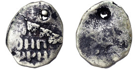 Russia, Kopek, n.d. (1500-1650) Ag. 0,52 g, Holed, GOOD