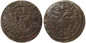 Russia, Peter I, Denga, Unreadable date Cu. 3,37 g, GOOD
