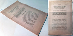 IL SUPPLEMENTO ALL'OPERA: LE MONETE DEL REAME DELLE DUE SICILIE DA CARLO I D'ANGIO' A VITTORIO EMANUELE II: FASCICOLO ANNO I, 1° DICEMBRE 1911. CAGIAT...