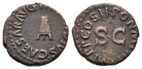 CLAUDIO (41-54). Quadrante per Roma. AE (g 2,49). Modio. R/ Leggenda attorno a S C. RIC I 90. qBB. Nr. Reg. 641/25