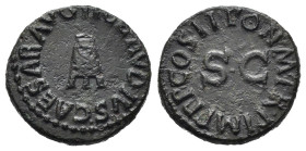CLAUDIO (41-54). Quadrante per Roma. AE (g 3,04). Modio. R/ Leggenda attorno a S C. RIC I 90. BB. Nr. Reg. 641/25