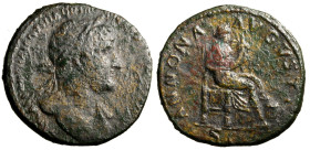 ADRIANO (117-138) Sesterzio (g. 23,16) Busto rad. a ds. R/ Annona seduta a ds. con cornucopia; modius con spighe di grano a ds. RIC 269. AE qBB