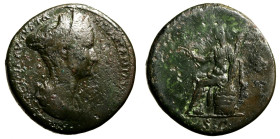 SABINA (moglie di Adriano) Sesterzio. (g. 25,89) SABINA AVGVSTA HADRIANI AVG P P, Busto diad. e drapp. a ds. R/ Ceres seduta asn.su modio,con spighe d...
