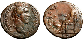 ANTONINO PIO (138-161) Asse. (g. 10.52) ANTONINVS AVG - PIVS COS III P P, Testa laur. a ds. R/ SALVS AVGVSTI, Salus seduta a sn., con patera rivolta v...