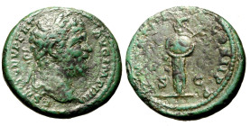 SETTIMIO SEVERO (193-211) Asse (g. 12,52) L SEPT SEV PERT AVG IMP IIII, Testa laur. a ds. R/ P M TR P IIII COS II P P, Minerva stante a sn., con lanci...