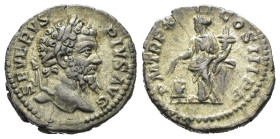 SETTIMIO SEVERO (193-211). Denario per Roma. AR (g 3,52). Testa laureata a destra. R/ Annona stante a sinistra, con cornucopia e spighe; ai piedi, mod...