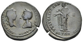 ELAGABALO e GIULIA MESA (218-222). Mesia Inferiore, Marcianopolis. Pentassarion. AE (g 10,75). Julius Antonius Seleucus, magistrato. Busti affrontati ...
