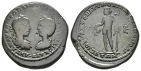 ELAGABALO e GIULIA MESA (218-222). Mesia Inferiore, Marcianopolis. Pentassarion. AE (g 12,04). Julius Antonius Seleucus, magistrato. Busti affrontati ...