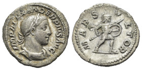 Severo Alessandro (222-235). Denario per Roma. AR (g 2,98). Busto laureato e drappeggiato a destra. R/ Marte avanza a destra, con scudo e lancia. RIC ...
