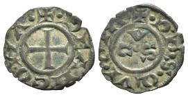 ANCONA. Repubblica (sec. XIII) Denaro. MI (g 0,64). Croce R/ Lettere CVS a triangolo. Biaggi 42. SPL