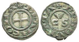 ANCONA. Repubblica (sec. XIII) Denaro. MI (g 0,66). Croce R/ Lettere CVS a triangolo. Biaggi 42. qSPL