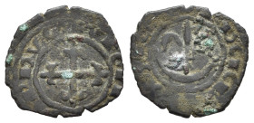 BRINDISI. Carlo I d'Angiò (1266-1278). Denaro. MI (g 0,68). Crescente sormontato da giglio. R/ Croce gigliata. Spahr 47; MIR 353. qBB. Nr. Reg. 623/24...