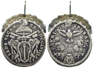 ROMA. Stato Pontificio. Sede Vacante. Mezzo Scudo 1758. AR (g 14,56). Stemma sormontato da tiara e chiavi decussate. R/ Colomba di fronte ad ali apert...