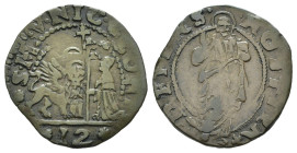 VENEZIA. Nicolò Contarini (1630-1631). Soldo da 12 Bagattini. MI (g 2,00). Il doge inginocchiato a sinistra davanti al leone alato. R/ Cristo stante d...