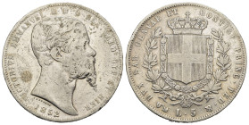 Regno di Sardegna. Vittorio Emanuele II (1849-1861). 5 lire 1852 G Ag. Gig. 34. R. MB