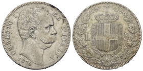 Regno d'Italia. Umberto I (1878-1900). 5 lire 1879 "2° tipo" Ag. Gig. 24. C. qBB