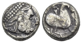 Carpathian Region. Uncertain Celtic Tribe. Chinless Type Tetradrachm, imitating Philip II of Macedon. Circa 3rd - 2nd centuries BC (Silver, 19.98 mm, ...