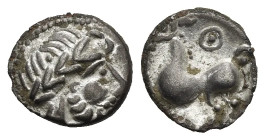 Eastern Europe. Uncertain Celtic Tribe. Kugelwange Type Drachm, imitating Philip II of Macedon. Circa 3rd - 2nd centuries BC (Silver, 15.54 mm, 2.35 g...