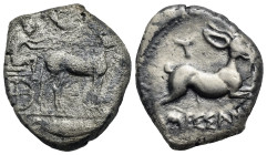 Sicily. Messana. Tetradrachm. Circa 433-429 BC (Silver, 23.35 mm, 16.75 g). Charioteer driving slow biga of mules right, holding kentrum and reins; ab...